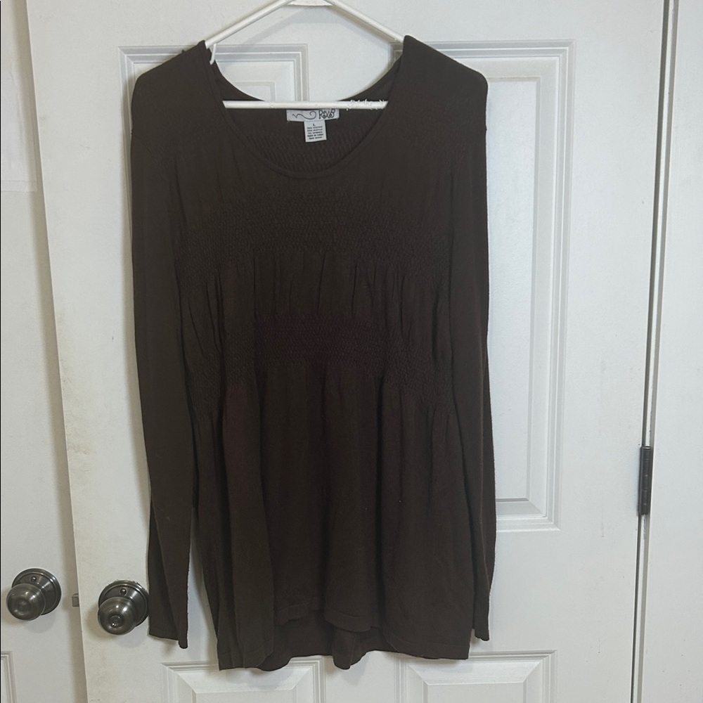 RXB scoop neck sweater size large chocolate brown